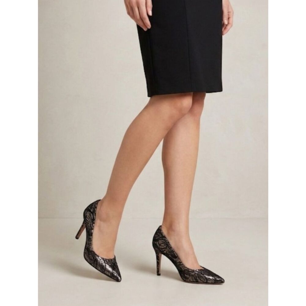 Jessica Simpson JP Carpena Heels Sz 7.5 Black Lace